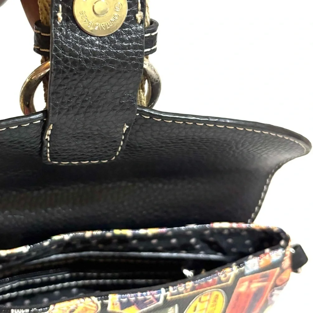Sydney love Stylish Black Multi-Color PUC leather crossbody wristlet  Bag